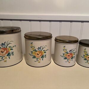Floral Tin Canister Set